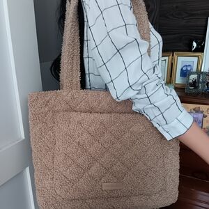 Vera Bradley Tan Quilted Tote Soft Textured
